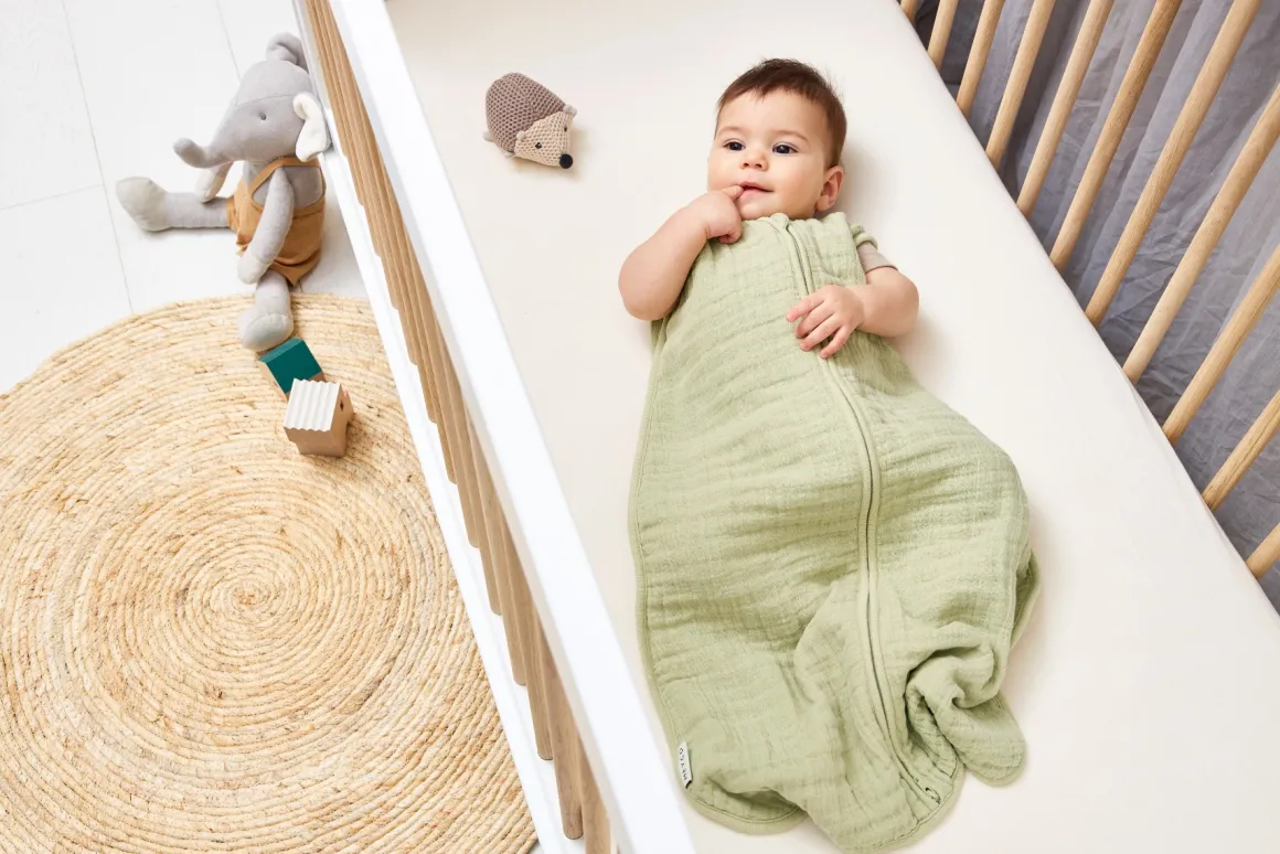 Meyco Baby Uni Zomerslaapzak Hydrofiel Soft Olive 60cm