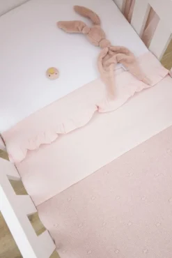 Meyco Ledikantlaken Ruffle Soft Pink 100 x 150 cm