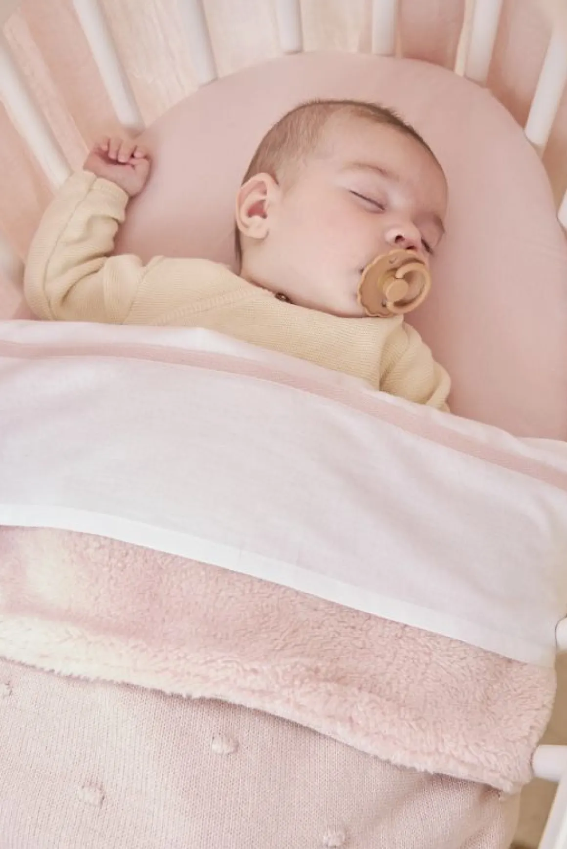 Meyco Wiegdeken Teddy Mini Knots Soft Pink 75x100cm