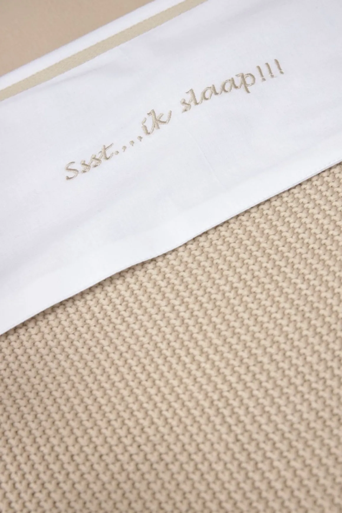 Meyco Wieglaken Ssst... Ik Slaap!! Sand 75 x 100 cm