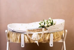 Moses Mand Raffia + Matras + Jersey Hoes Goud Stippen