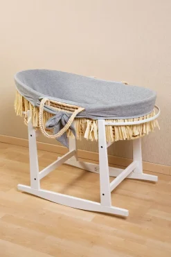 Moses Mand Raffia + Matras + Jersey Hoes Grijs