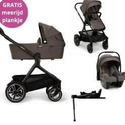 Nuna Kinderwagen 3 in 1 DEMI™ next Thunder + Autostoel PIPA™ next + Nuna 360° base