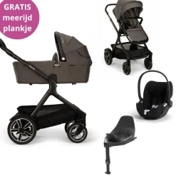 Nuna Kinderwagen 3 in 1 DEMI™ next Thunder + Autostoel Cloud T I Size + Cybex Draaibare Base T
