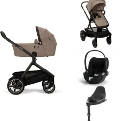 Nuna Kinderwagen 3 in 1 DEMI™ next Cedar + Autostoel Cloud T I Size + Cybex Draaibare Base T