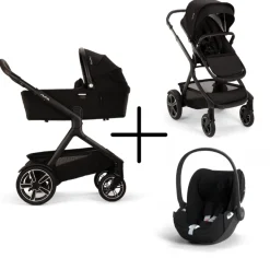 Nuna Kinderwagen 3 in 1 DEMI™ next Caviar + Autostoel Cloud T I Size
