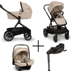 Nuna Kinderwagen 3 in 1 DEMI™ next Biscotti + Autostoel PIPA™ next + Nuna Base CURV