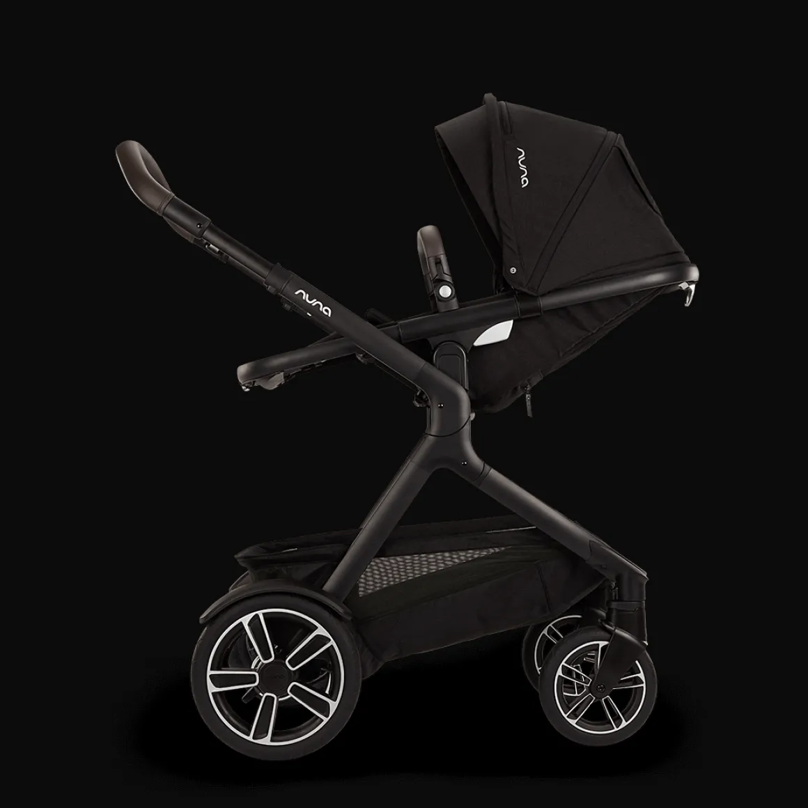 Nuna Kinderwagen 3 in 1 DEMI™ next Caviar + Autostoel Cloud T I Size + Cybex Draaibare Base T
