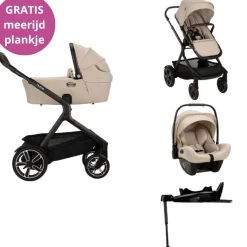 Nuna Kinderwagen 4 in 1 DEMI™ next Biscotti + Autostoel PIPA™ next + Nuna 360° base