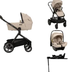 Nuna Kinderwagen 4 in 1 DEMI™ next Biscotti + Autostoel PIPA™ next + Nuna 360° base