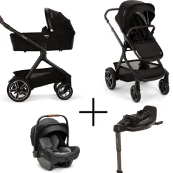 Nuna Kinderwagen 3 in 1 DEMI™ next Caviar + Autostoel PIPA™ next + Nuna Base CURV