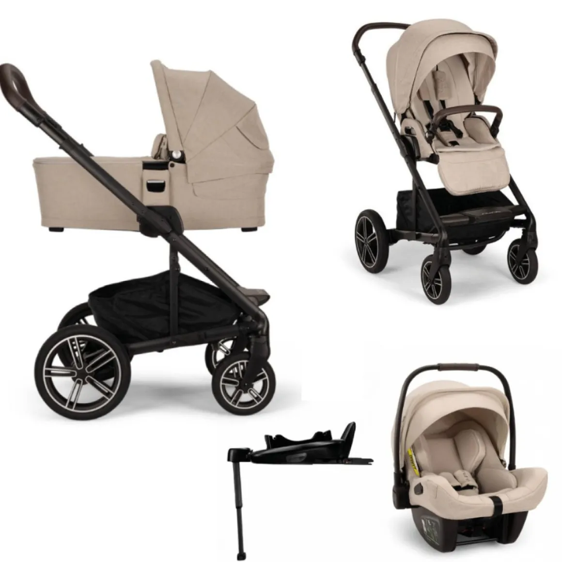 Nuna Kinderwagen 4 in 1 MIXX™ Next Biscotti + Autostoel PIPA™ Next + Nuna 360° Base