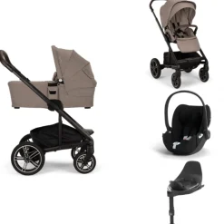 Nuna Kinderwagen 3 in 1 MIXX™ next Cedar + Autostoel Cloud T I Size + Cybex Draaibare Base T