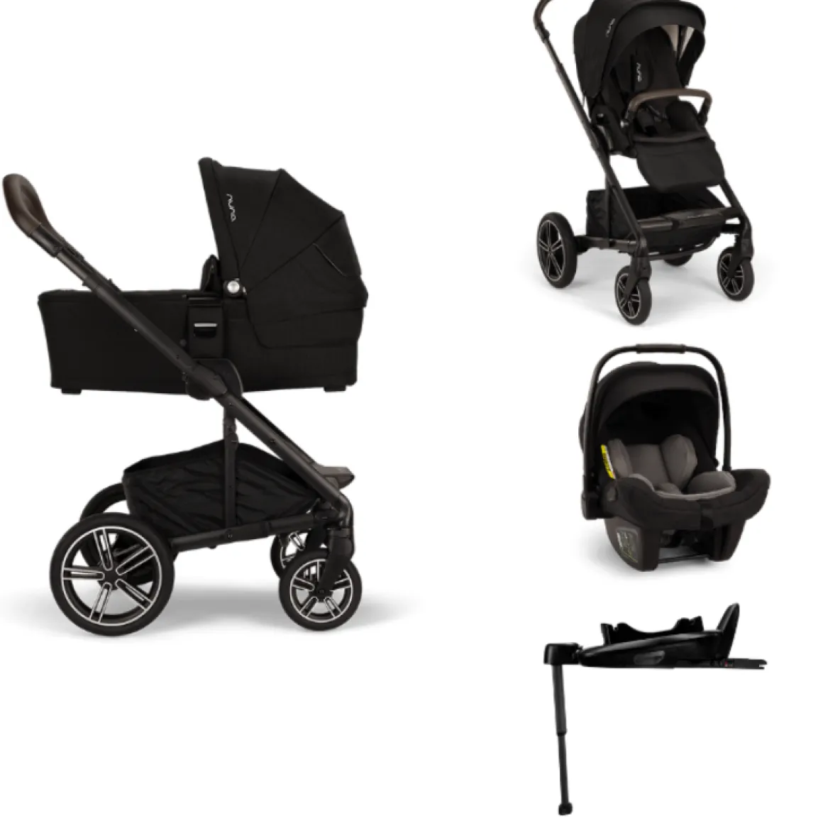 Nuna Kinderwagen 4 in 1 MIXX™ next Caviar + Autostoel PIPA™ next + Nuna 360° base