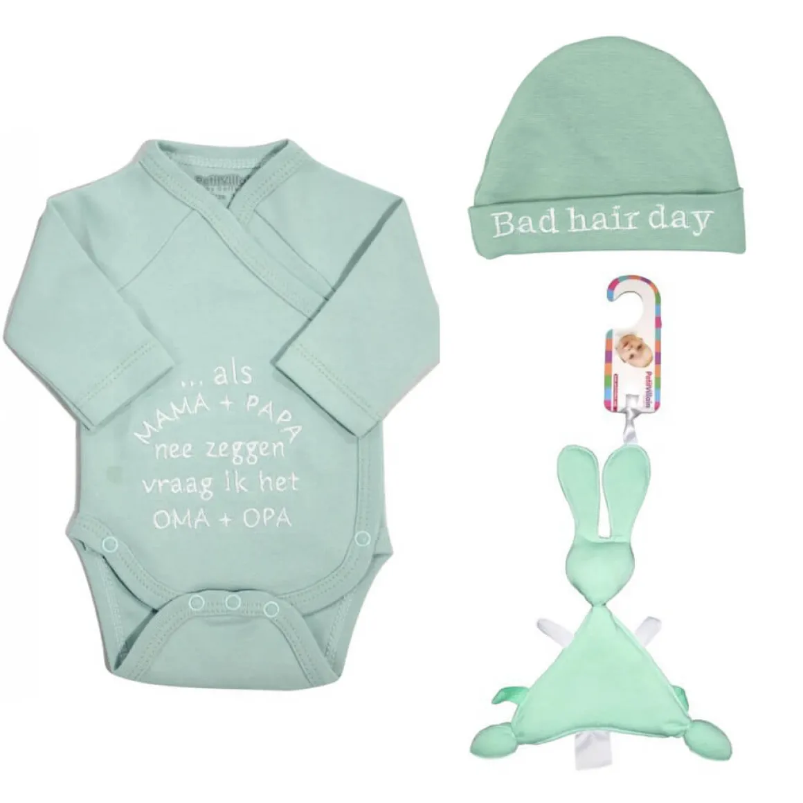 Petit Villain Kleding Set Groen 3-Delig