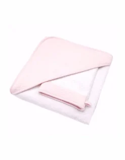 Poetree Kids Badcape & Washandje Chevron Light Pink