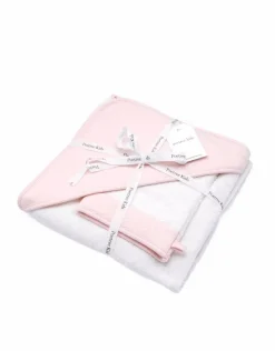 Poetree Kids Badcape & Washandje Chevron Light Pink