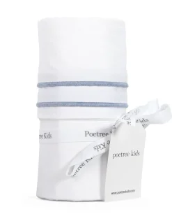 Poetree Kids Ledikant Laken Chevron Denim Blue (110x140cm)