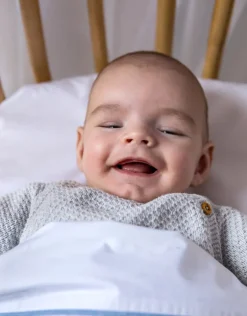 Poetree Kids Ledikant Laken Chevron Denim Blue (110x140cm)