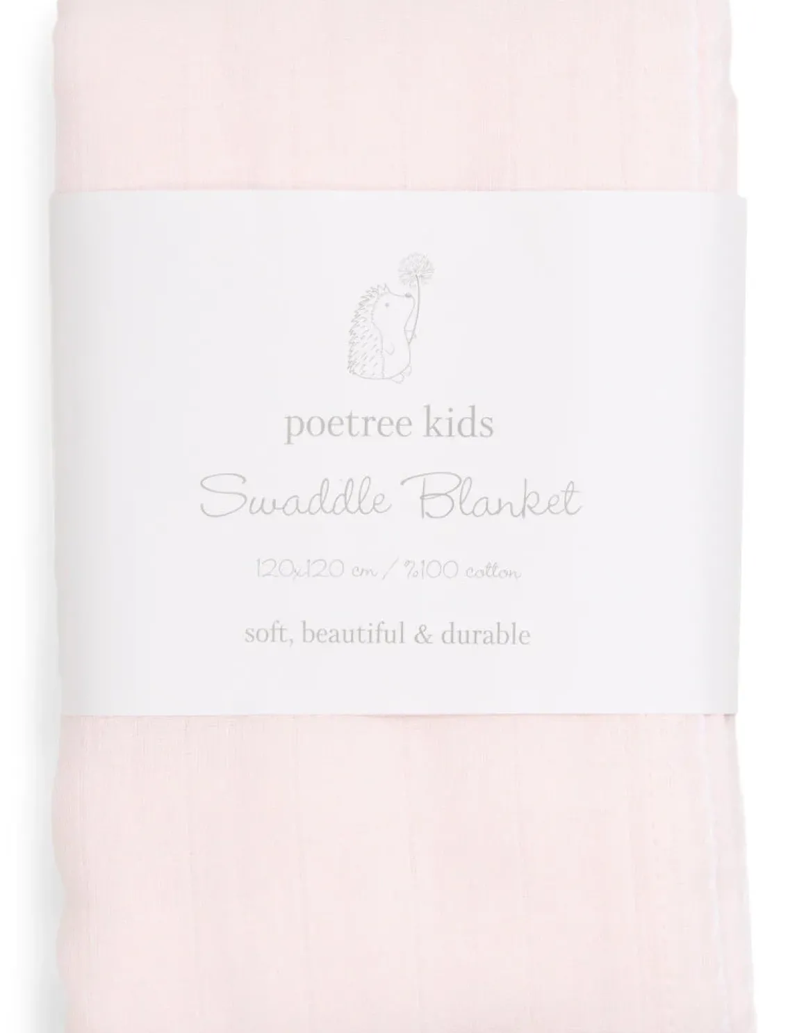 Poetree Kids Swaddle Doek Licht Roze 120x120cm
