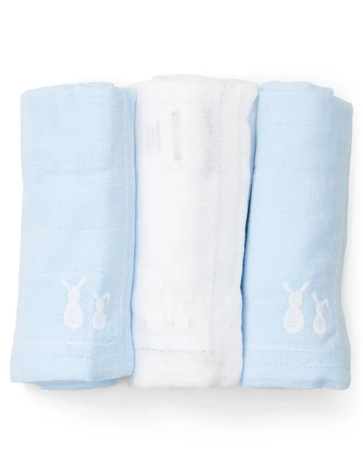 Poetree Kids Tetra Hydrofiele Doekjes Licht Blauw & Wit 60x60cm