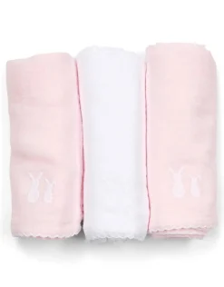 Poetree Kids Tetra Hydrofiele Doekjes Licht Roze & Wit 60x60cm