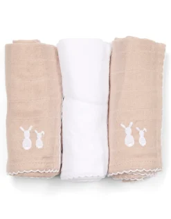 Poetree Kids Tetra Hydrofiele Doekjes Camel & White 60x60cm