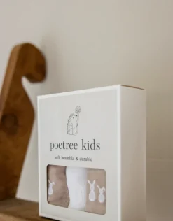 Poetree Kids Tetra Hydrofiele Doekjes Camel & White 60x60cm