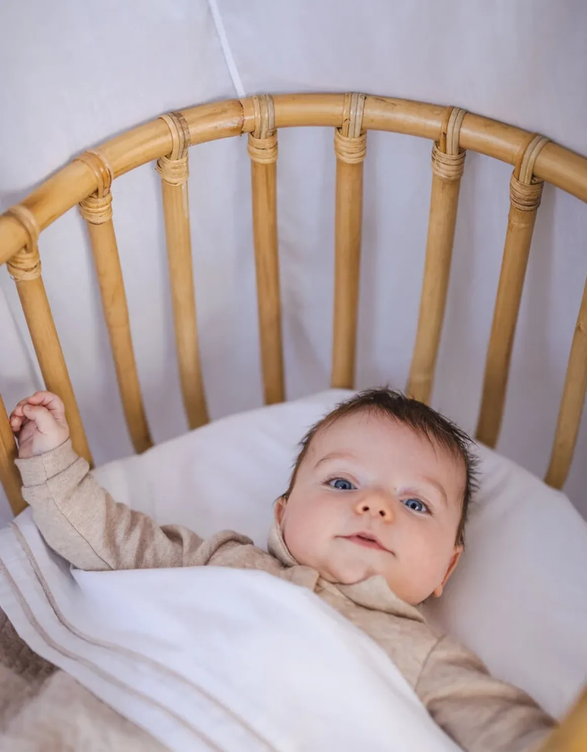 Poetree Kids Wieg Laken Chevron Light Camel (80x100cm)