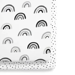 Snüz 2 Pack Hoeslaken Wieg Mono Rainbow