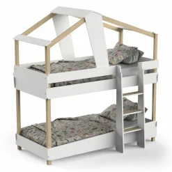 Stapelbed Timber 90x200 cm Mat Wit/Massief Den