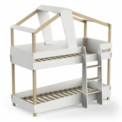 Stapelbed Timber 90x200 cm Mat Wit/Massief Den