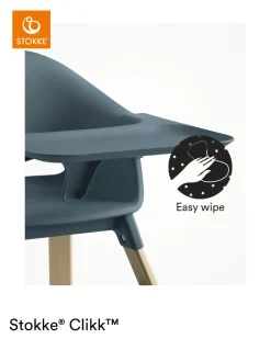 Stokke® Clikk™ Kinderstoel Fjord Blue + Reistas