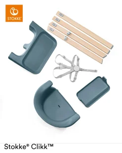 Stokke® Clikk™ Kinderstoel Fjord Blue + Reistas