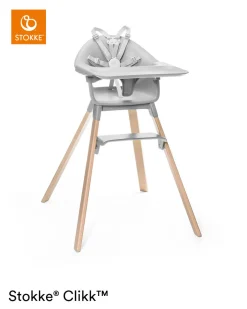 Stokke® Clikk™ Kinderstoel Cloud Grey + Reistas