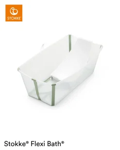 Stokke® Flexi Bath™ Transparent Green + Stokke® Flexi Bath® Newborn Support