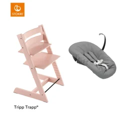 Stokke® Kinderstoel Tripp Trapp® Serene Pink + Anthracite Newborn Set
