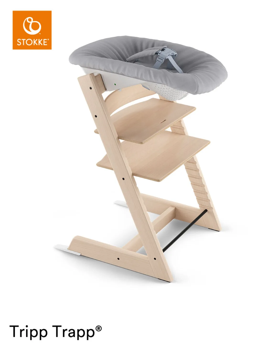 Stokke® Kinderstoel Tripp Trapp® Vanilla White + Newborn Set™ + Baby Set™ Vanilla White + Tray™
