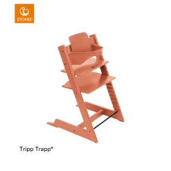 Stokke® Kinderstoel Tripp Trapp® Terracotta + Baby Set + Tray White