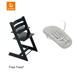 Stokke® Kinderstoel Tripp Trapp® Black + Newborn Set™