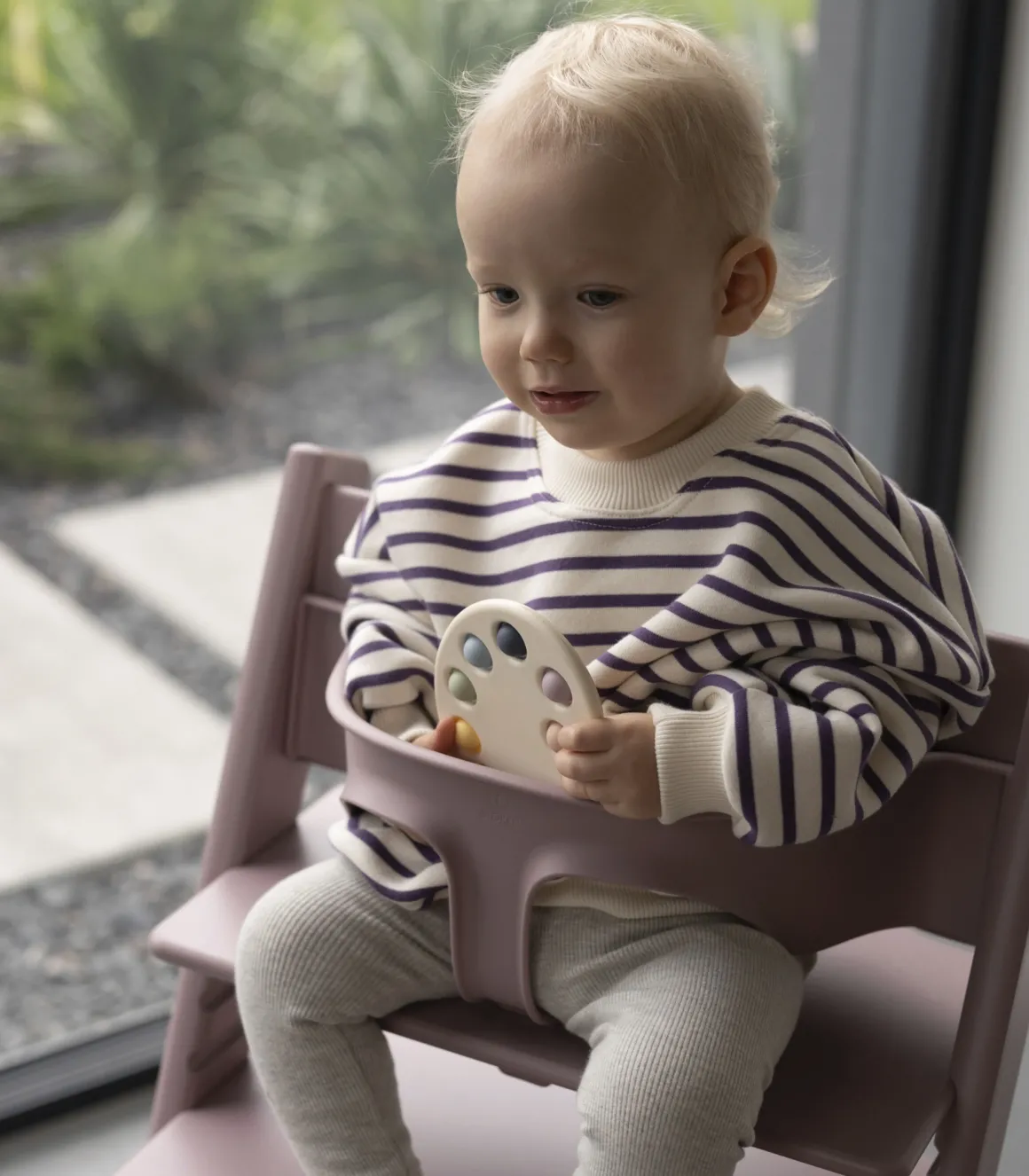 Stokke® Kinderstoel Tripp Trapp® Heather Mauve + Newborn Set™ + Baby Set Heather Mauve™ + Tray™