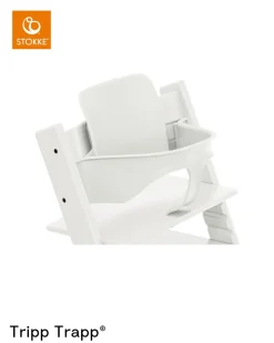 Stokke® Kinderstoel Tripp Trapp® Whitewash + Newborn Set™ Anthracite + Baby Set™ White + Tray™