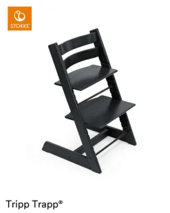 Stokke® Kinderstoel Tripp Trapp® Black + Newborn Set™ Anthracite + Baby Set™ Black + Tray™