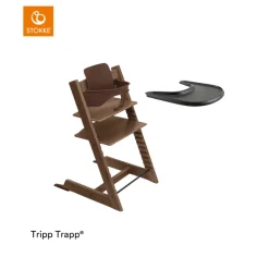 Stokke® Kinderstoel Tripp Trapp® Warm Brown + Baby Set + Tray Black