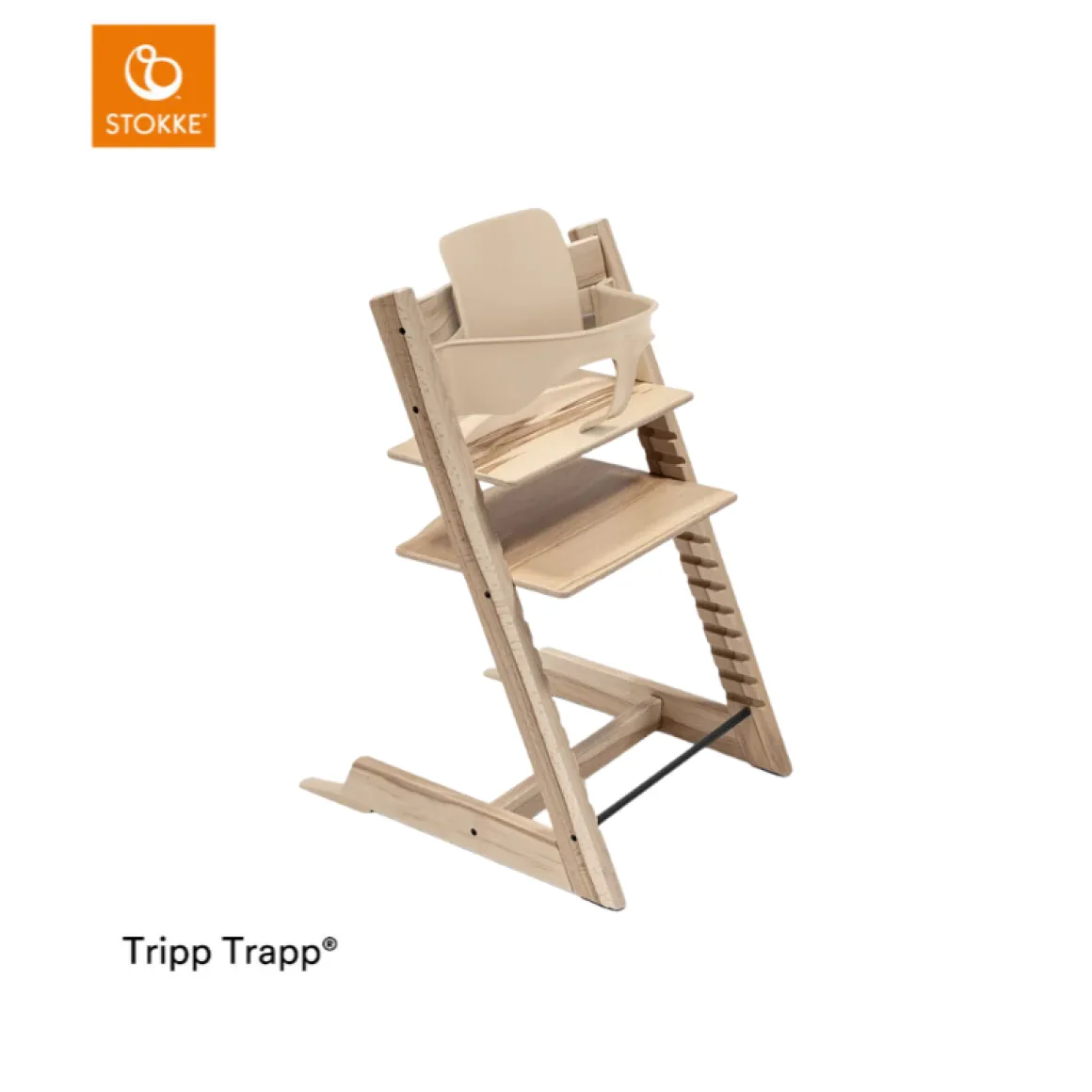 Stokke® Kinderstoel Tripp Trapp® Wild Wood + Stokke® Tripp Trapp® Baby Set² Natural