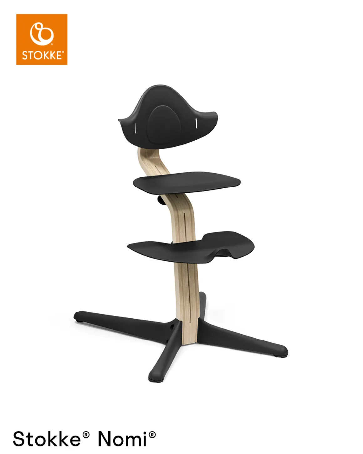 Stokke® Nomi® Chair Beech Black + Stokke® Nomi® Baby Set Black