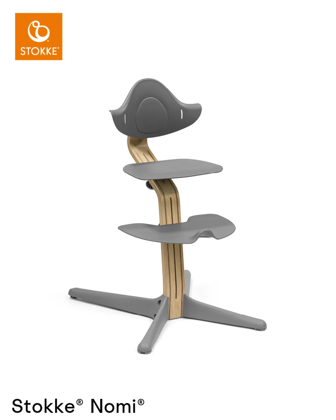 Stokke® Nomi® Chair Oak Grey + Stokke® Nomi® Baby Set Grey