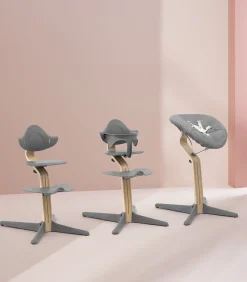 Stokke® Nomi® Chair Oak Grey + Stokke® Nomi® Baby Set Grey