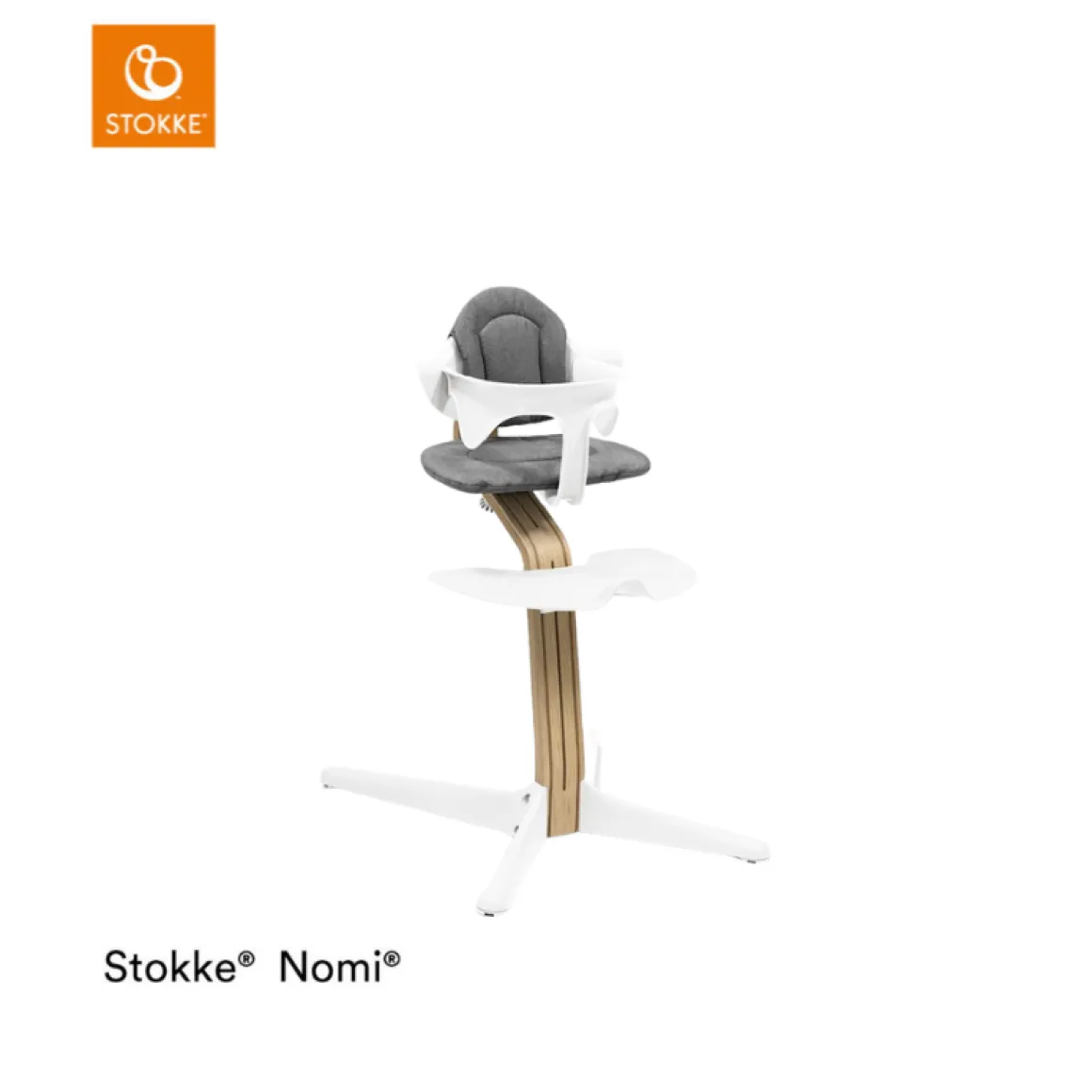 Stokke® Nomi® Chair Oak White + Stokke® Nomi® Baby Set White