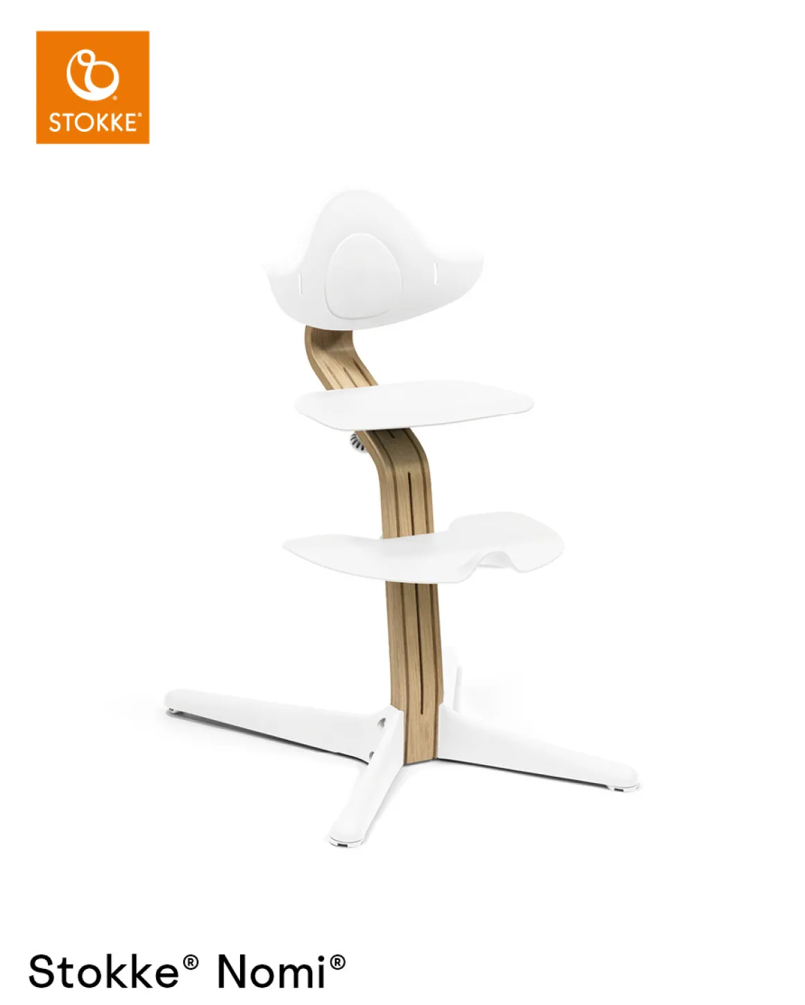 Stokke® Nomi® Chair Oak White + Stokke® Nomi® Baby Set White